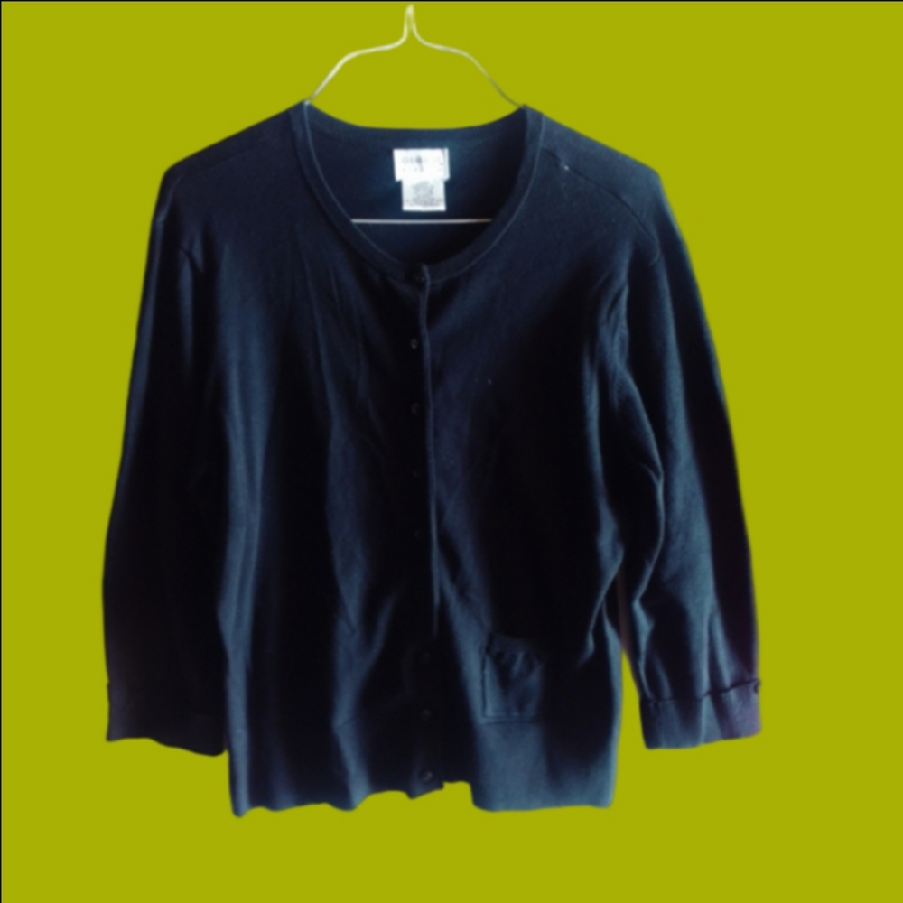 Black Button-Up Cardigan ( GEOGE STRETCH)